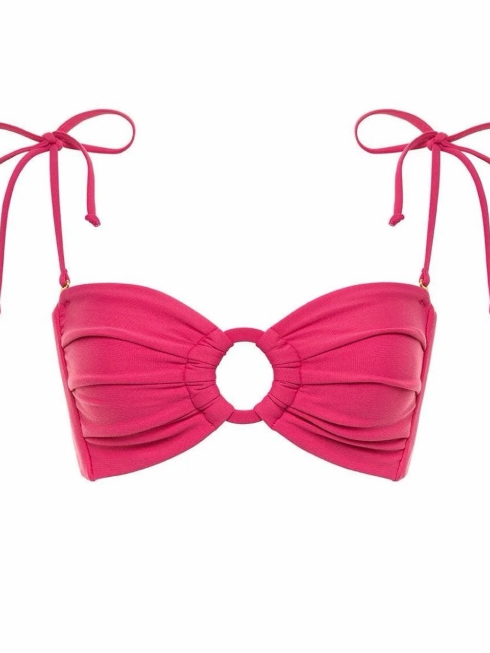 Montce Tori Ties Raspberry Bandeau Bikini Top - Picture 2 of 12